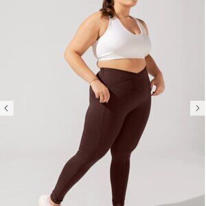 NEW Popflex High Rise Crisscross Hourglass Legging™ w/ Pockets - French Roast